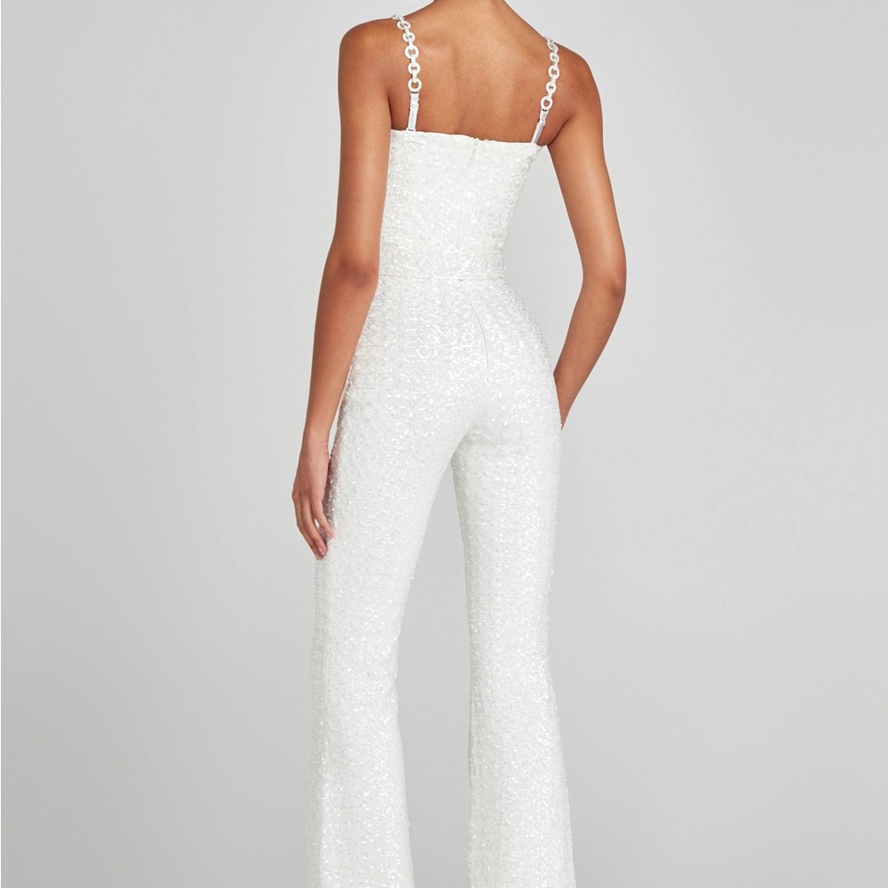 NADINE MERABI White Sequin Jumpsuit - Picture 2 of 7